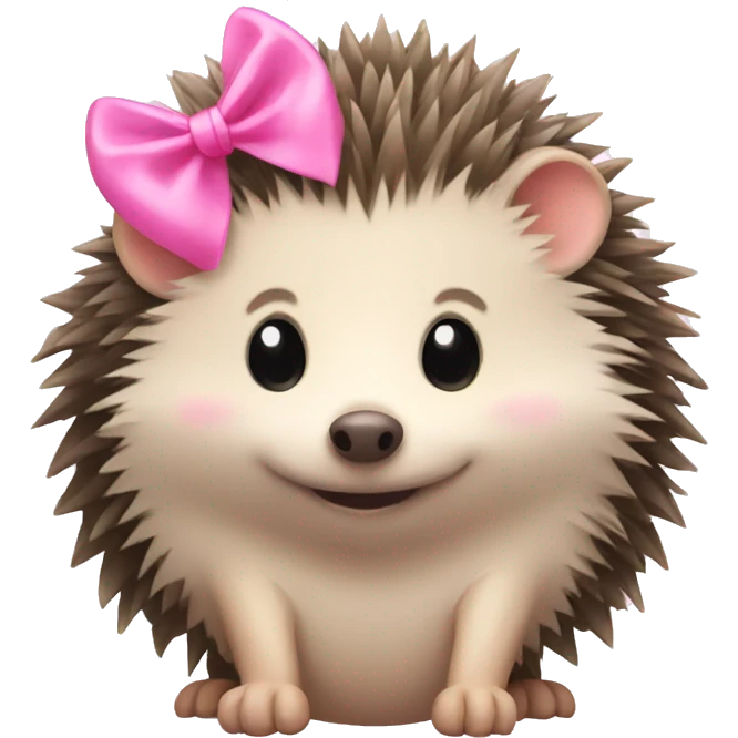 hedgehog with a pink bow emoji