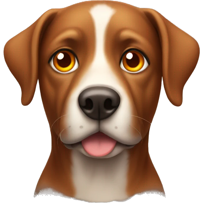 brownish dog with orange eyes emoji