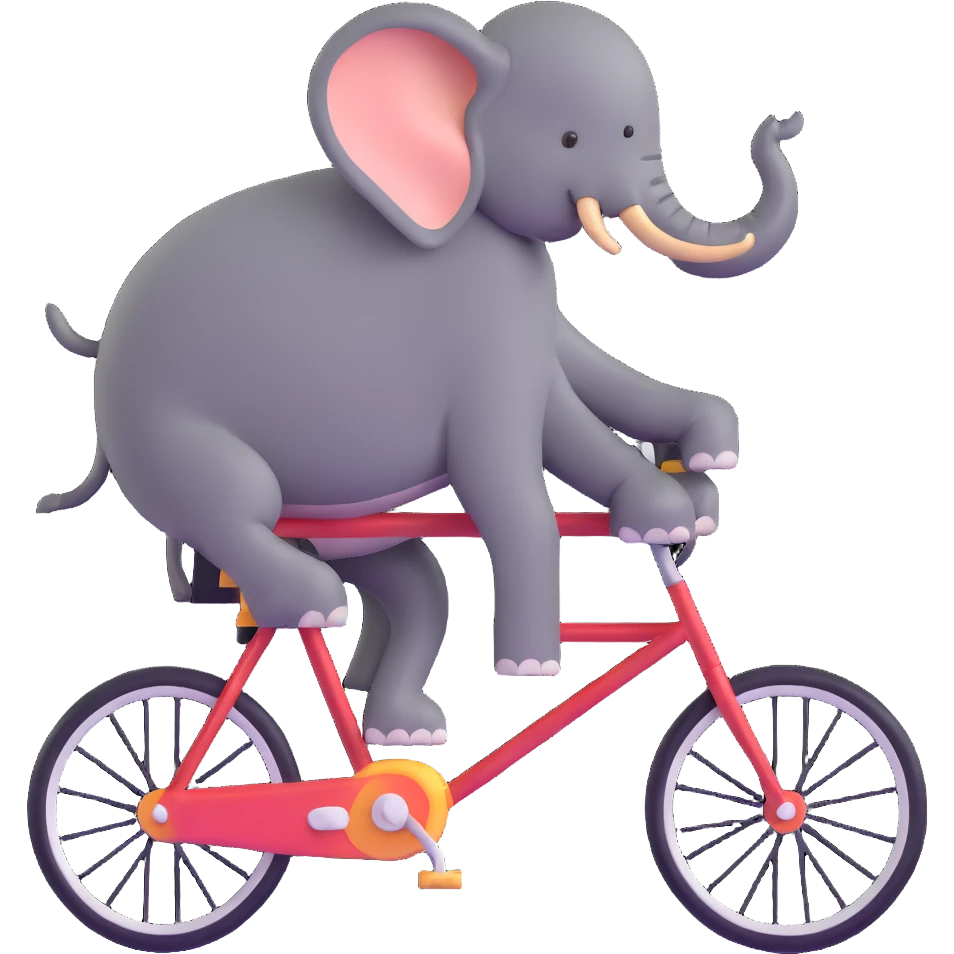 elephant riding a bicycle emoji