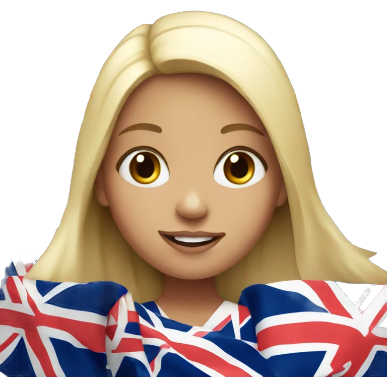 Girl with uk flag emoji