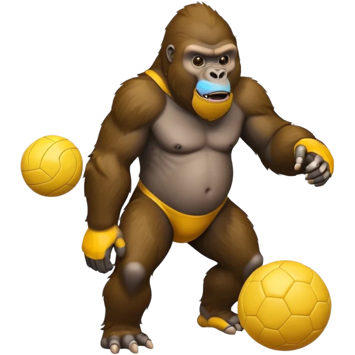 Gorilla with yellow kickball emoji