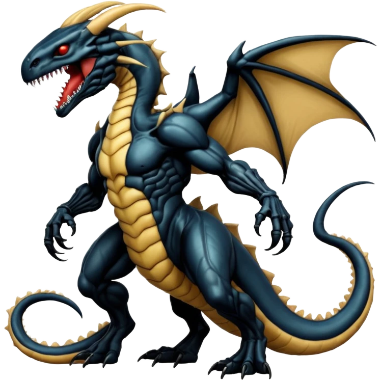  Venom-Dragonite-Xenomorph-hybrid-fantasy-creature (full body) emoji