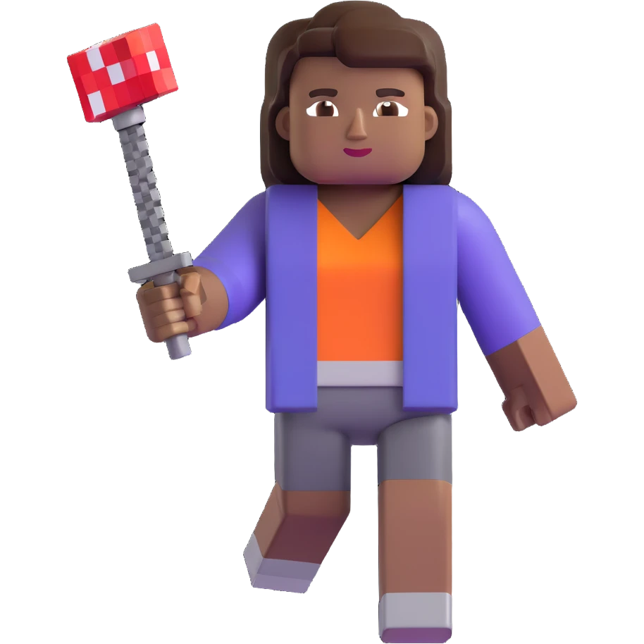 Nicole Byer as a Minecraft character emoji
