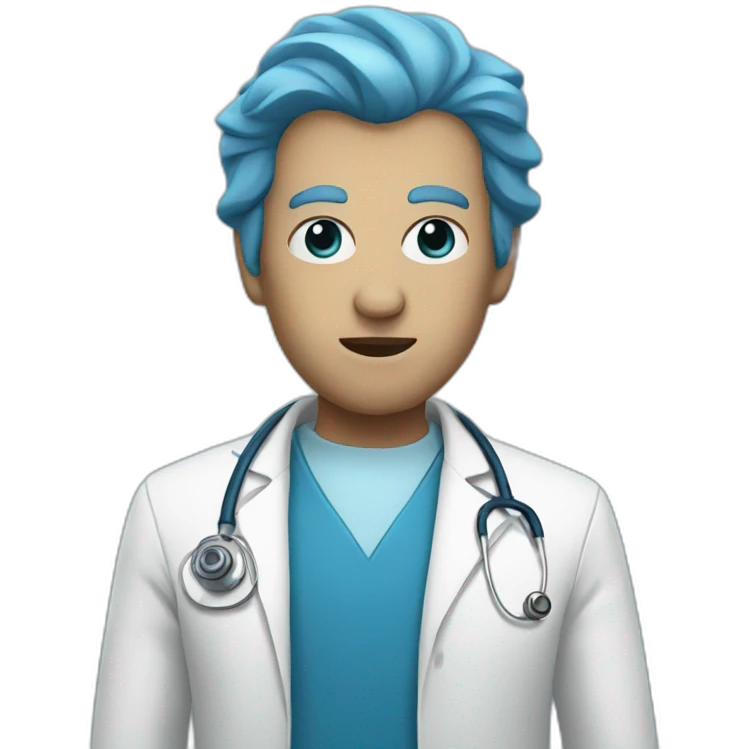 Evil blue doctor emoji