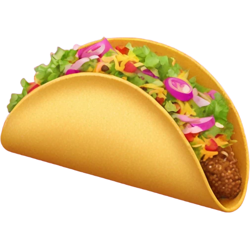 Pink Taco Bell taco  with glitter  emoji