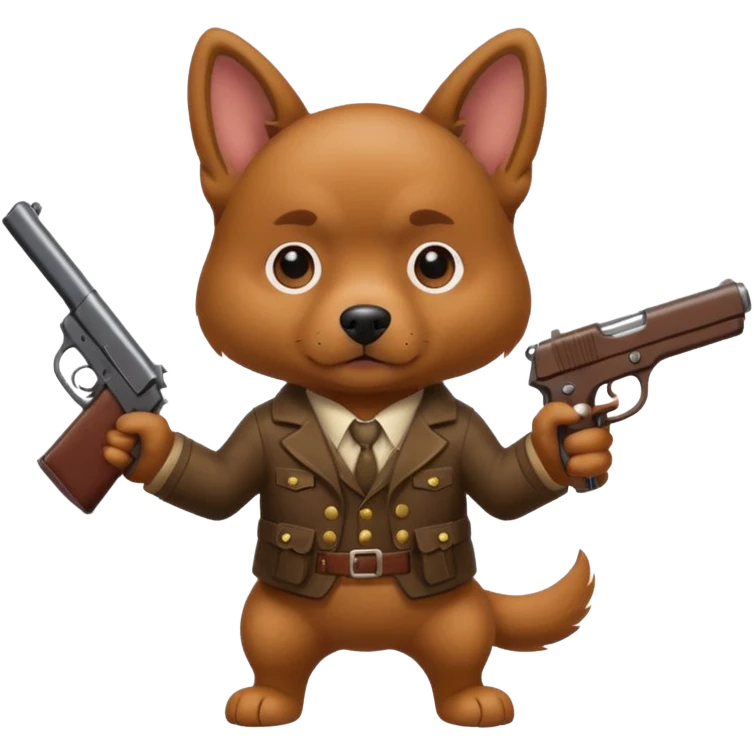 Dog with a gun emoji