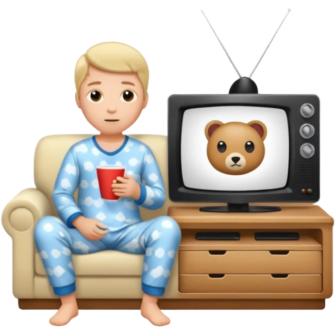 person watching a movie on the TV in their living room emoji