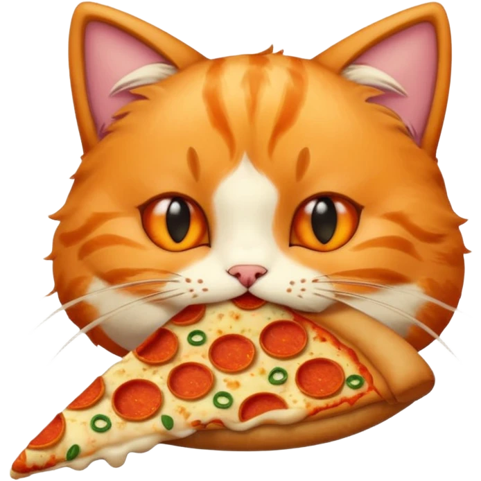 Cat eat pizza emoji