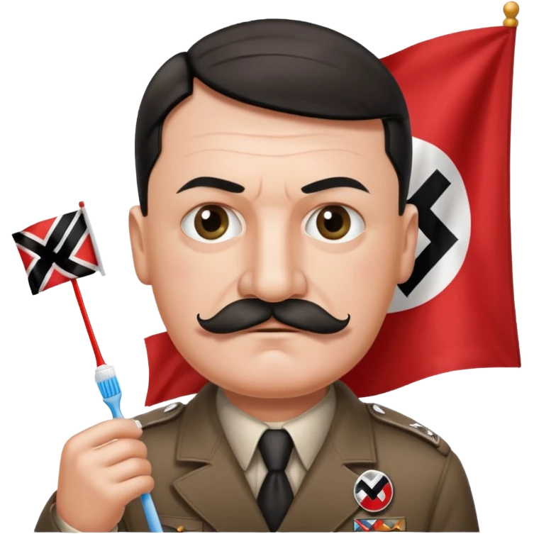 HITLER holding a nazi flag pls and pls turn his BEARD into a toothbrush mustache emoji
