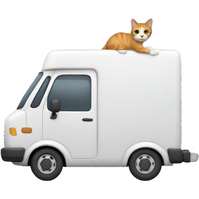 cat driving a moving van emoji