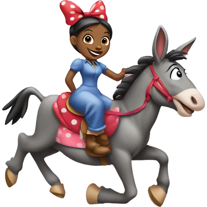 Donkey riding Minnie mouse emoji