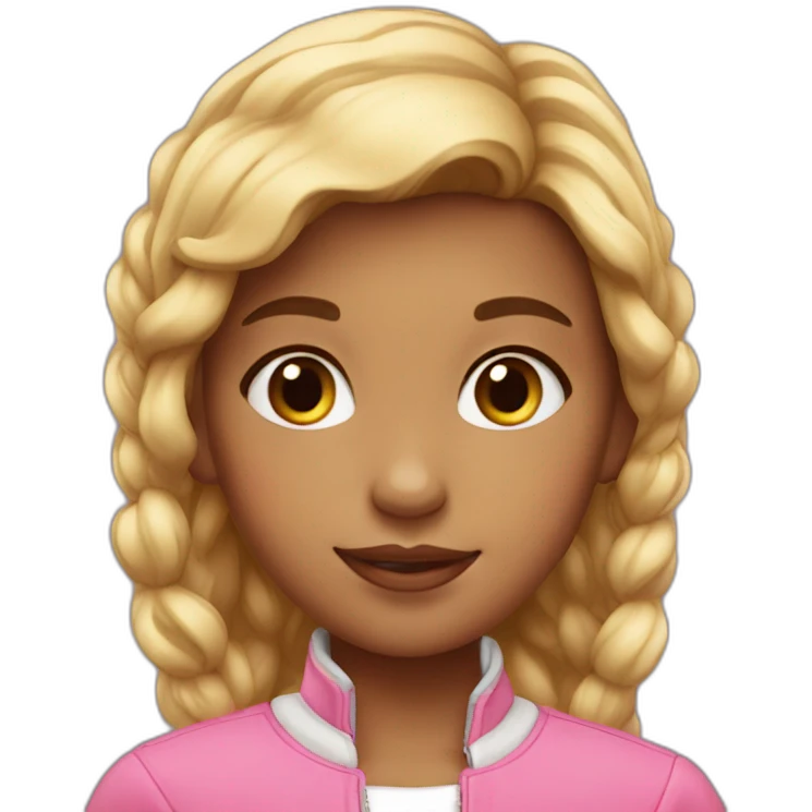 A nice little girl with pink jacket and heart shape earrings emoji