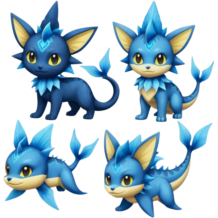 Luxio-Luxray-Vaporeon-Dewott-fusion emoji