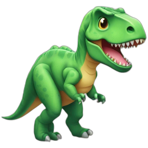 cute tyrannosaurus walking in the street emoji