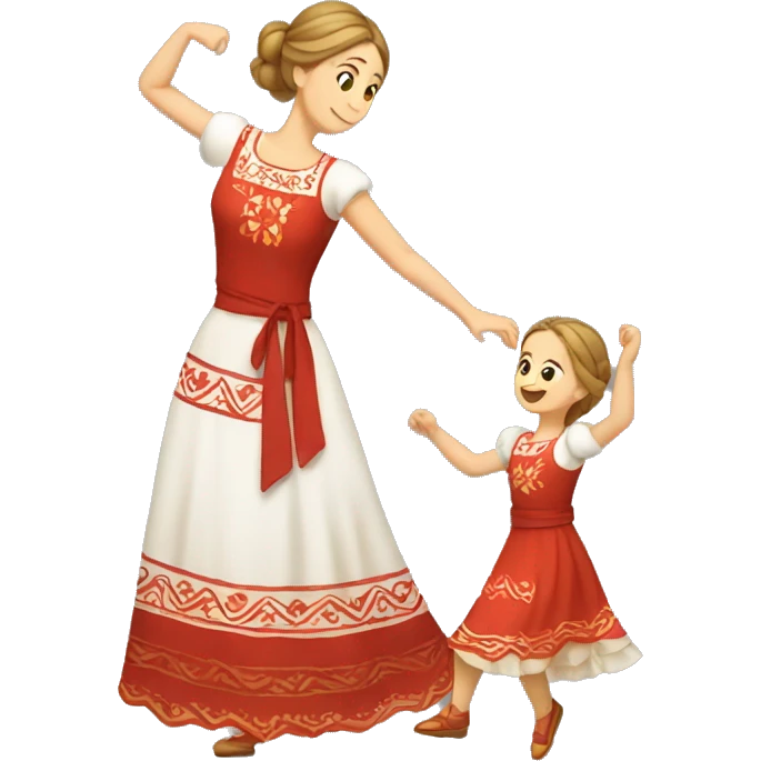 slavic mom and daughter dancing emoji