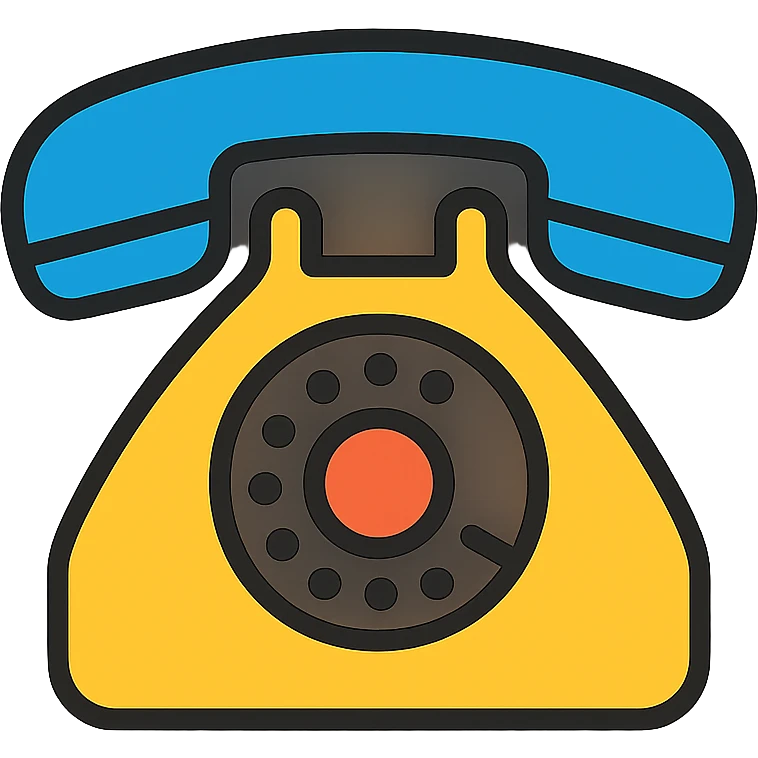 icon of telephone, minimalistic, thin black border outlines, the design uses thin black outlines for a clean and modern look, white background. c0!0r emoji