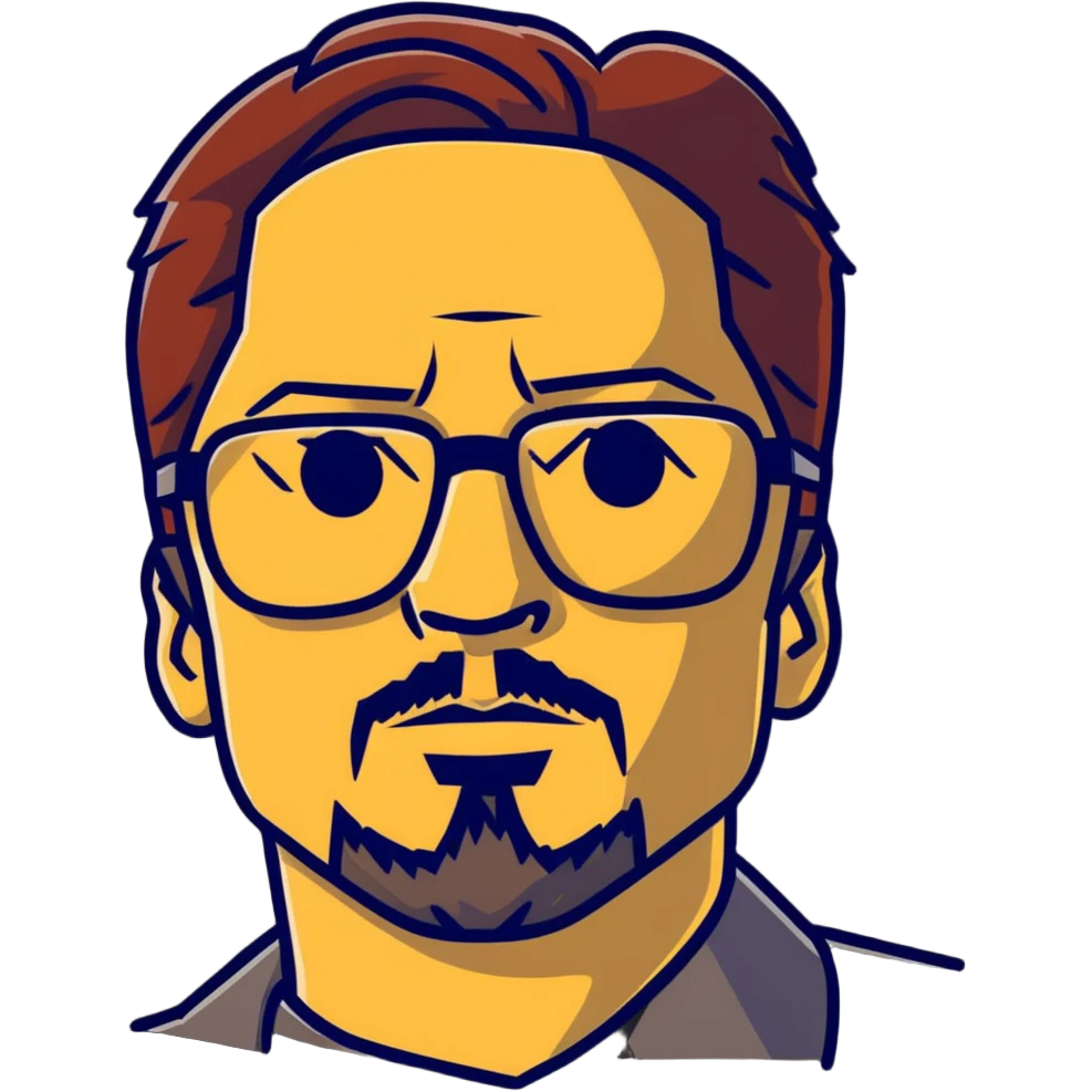 Tony Stark with stylish glasses and signature goatee emoji