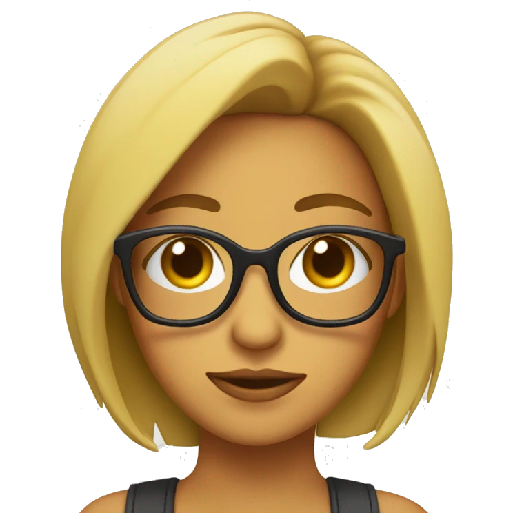 chica con lentes emoji