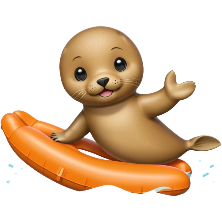 A cute seal pup with floaties on both flippers, kicking excitedly near lane markers. emoji
