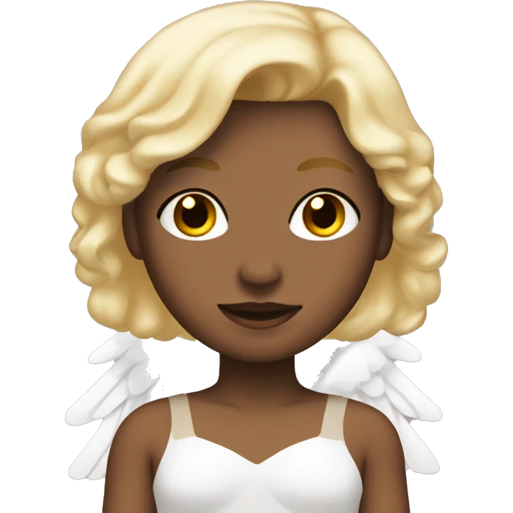 angel with tan-white skin tone and blonde hair  emoji