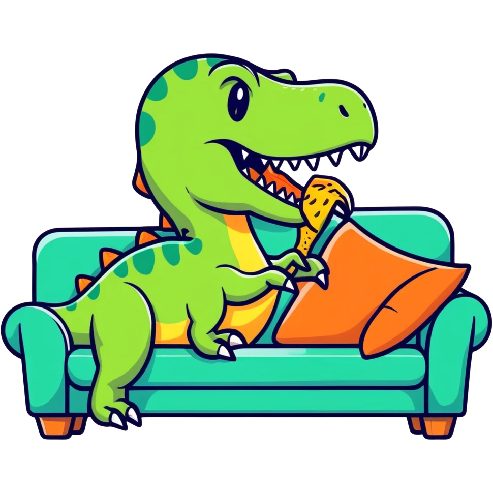 Dinosaur eating a couch  emoji