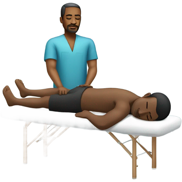 Black man getting massage relaxed emoji