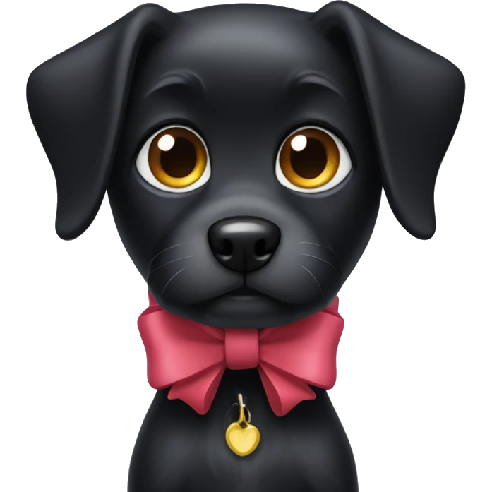Black dog with bow emoji
