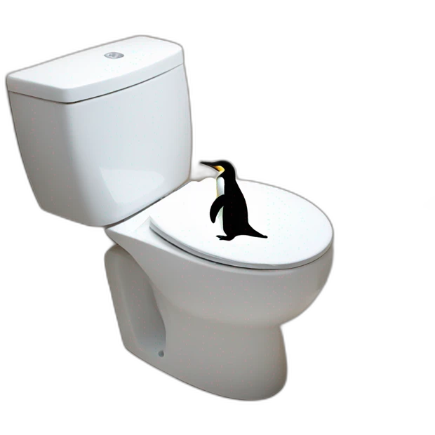 Pinguin on a wc emoji