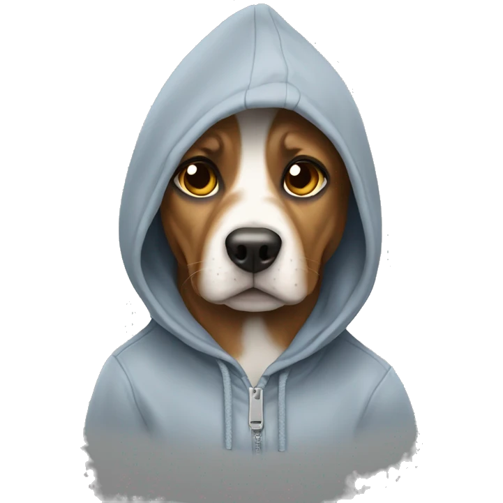 Dog wearing a hoodie emoji