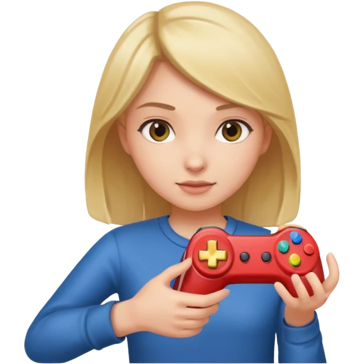 Girl grabbing joystick emoji