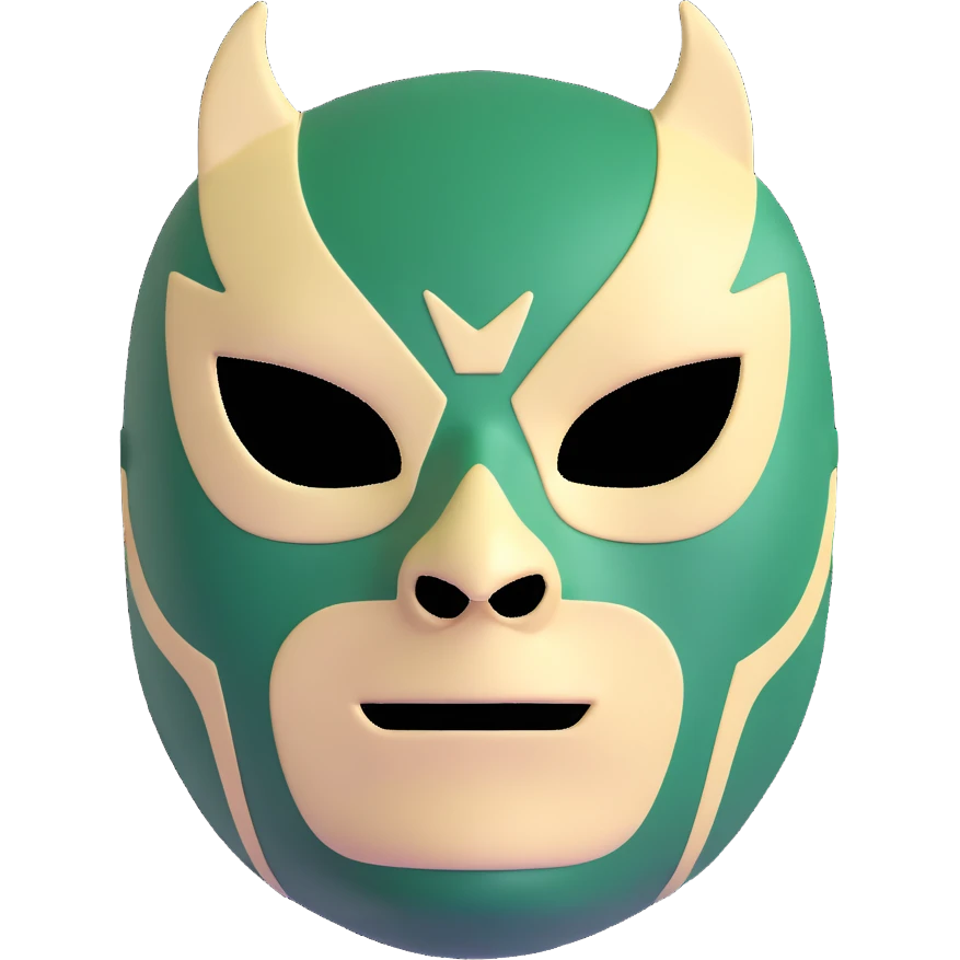 luchador mask in Milwaukee Bucks team colors forest green and cream emoji