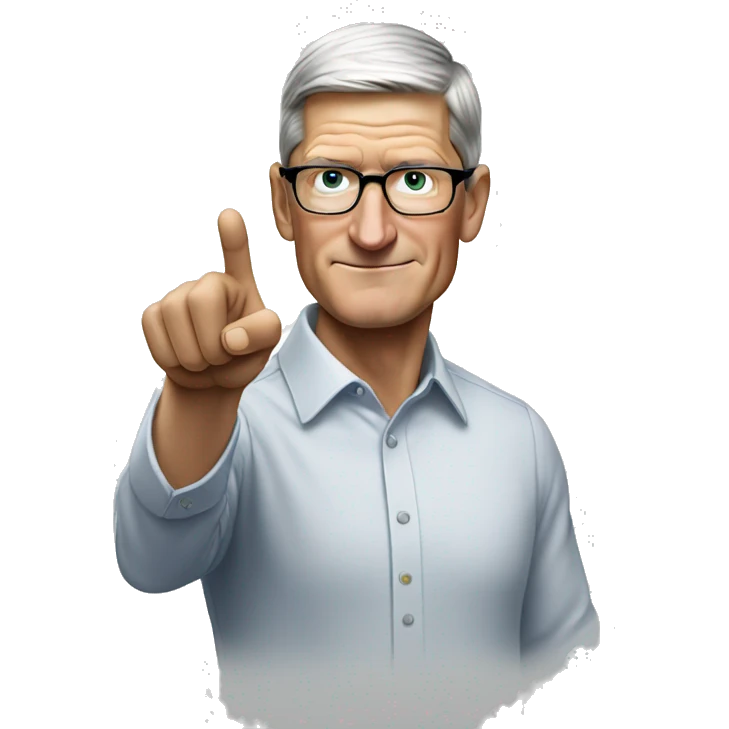 Tim Cook pointing  emoji