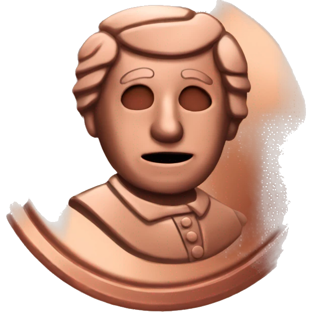 copper penny, no face emoji