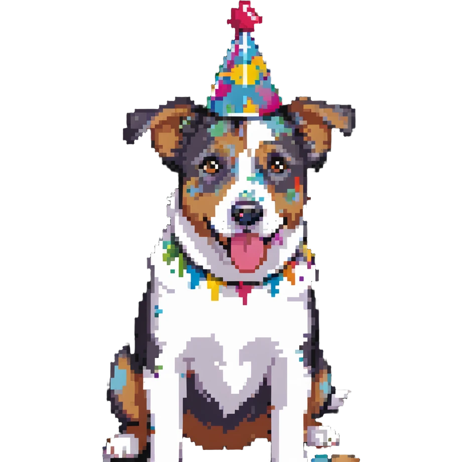dog celebrating birthday emoji