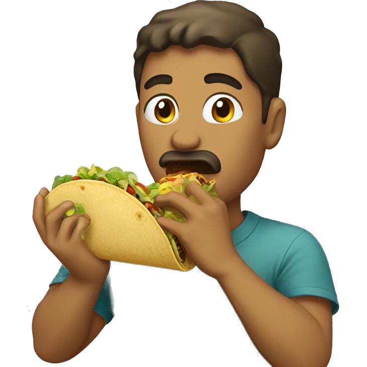 taco eating human emoji