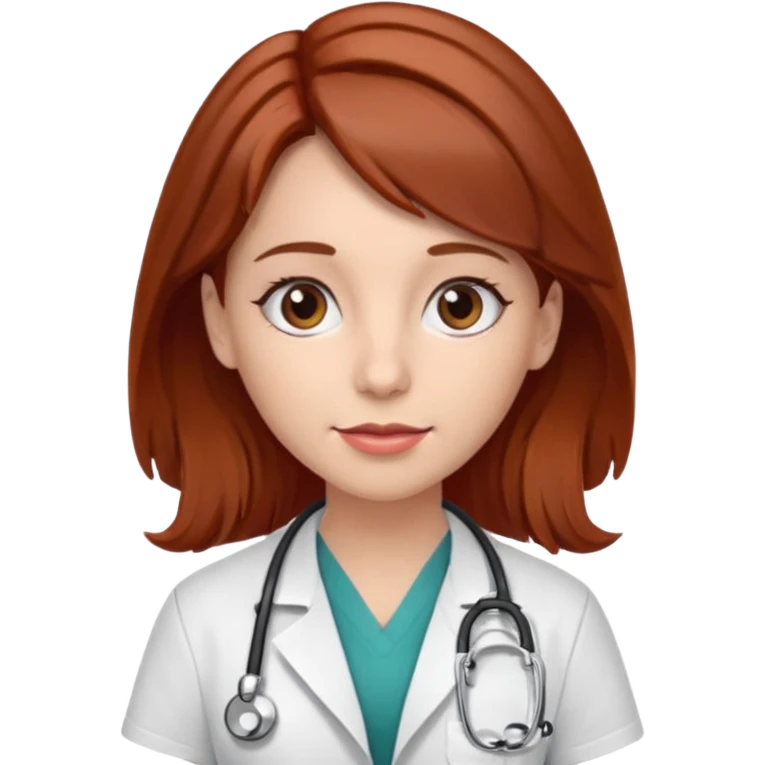 doctor with brown hair and red hairclips  emoji
