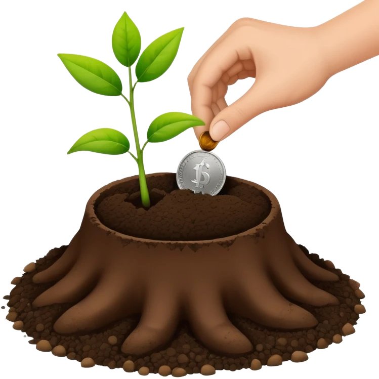 hand planting a coin  emoji