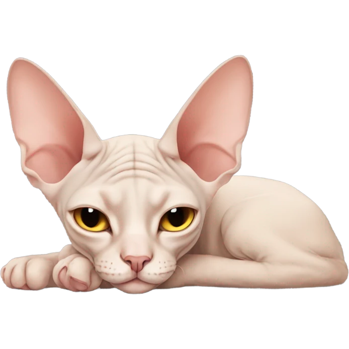 Sphynx cat sleeps emoji