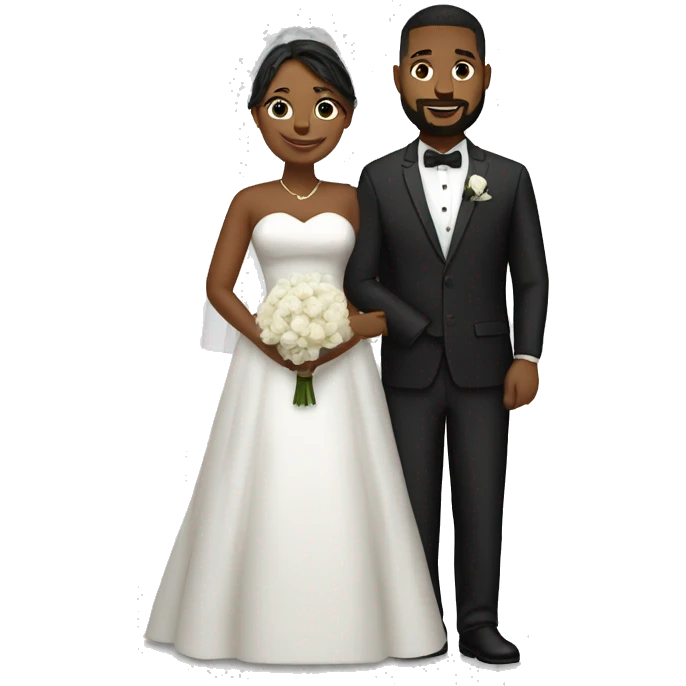 White Plus size couple wedding  emoji