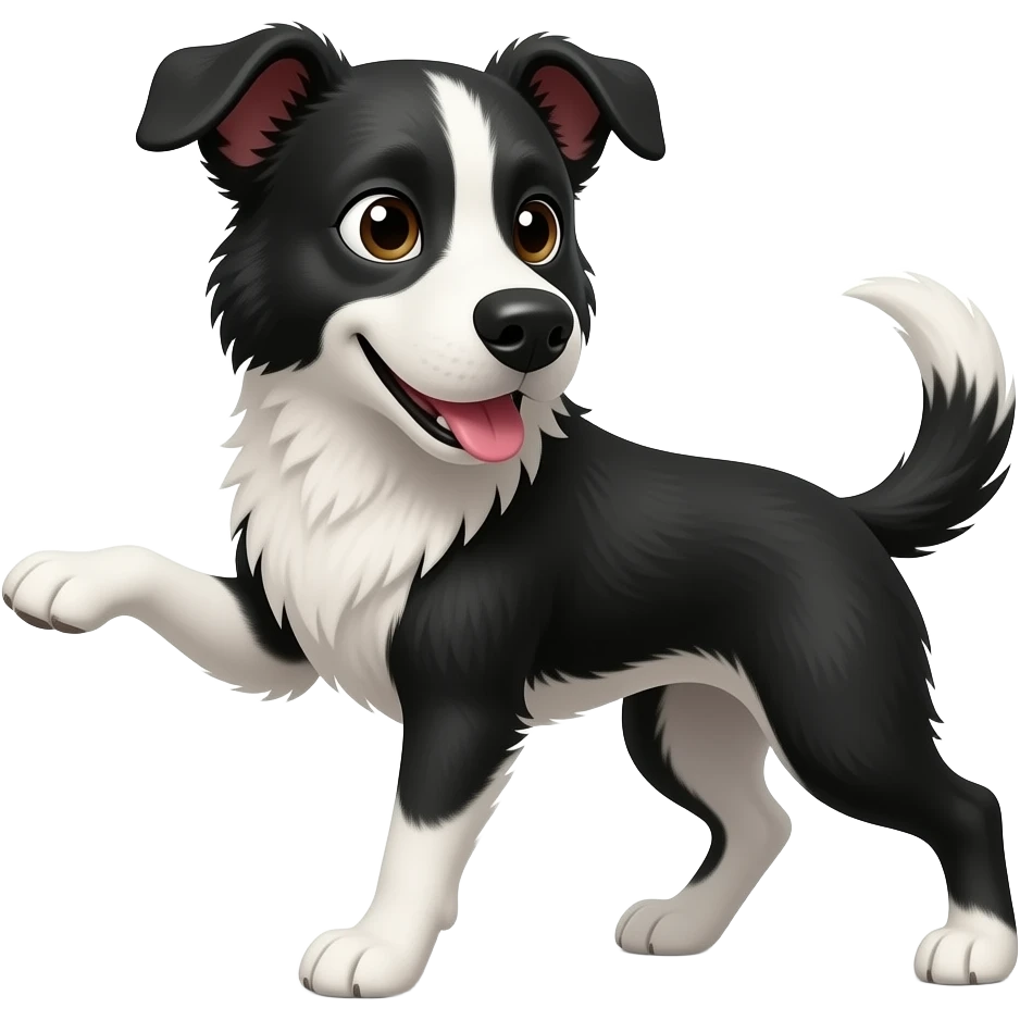 чёрно-белый пёс, танцует ламбаду emoji