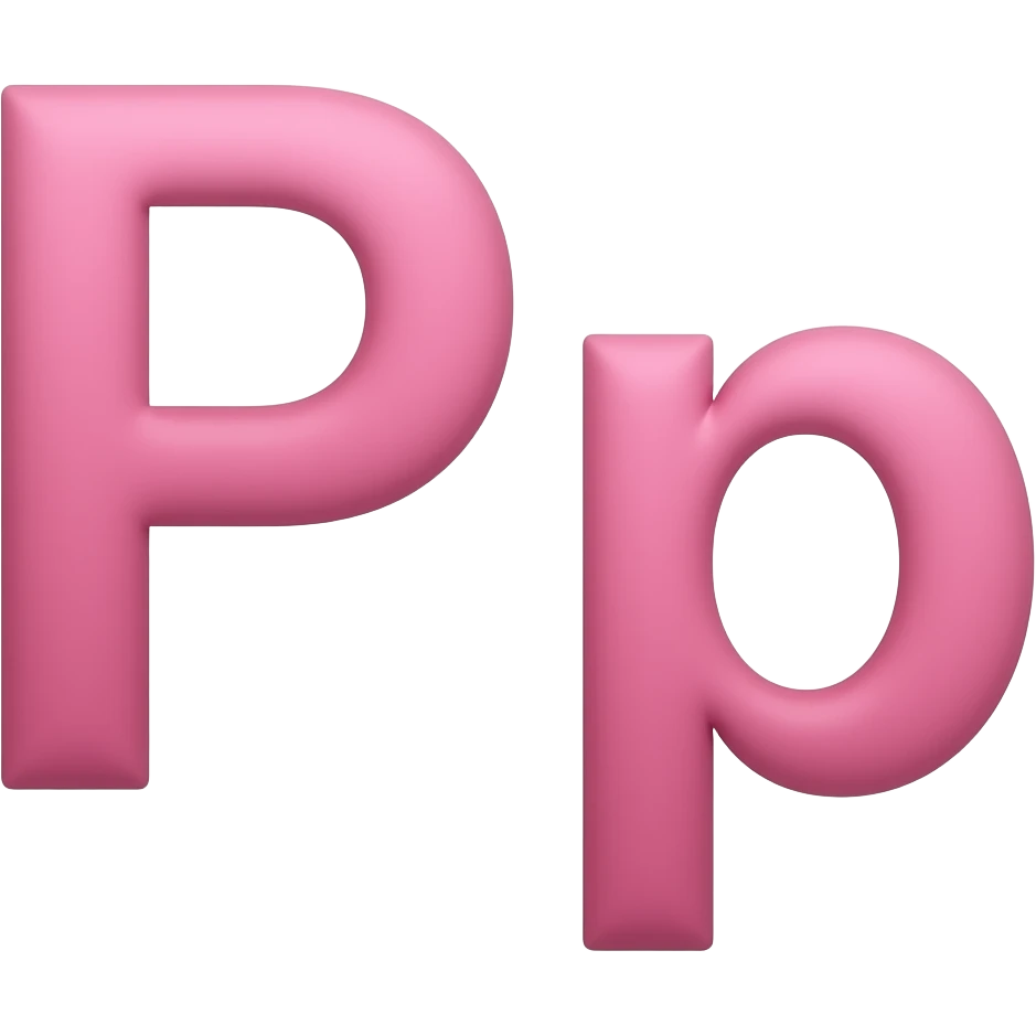 Letter big P and small p (pink colored) emoji