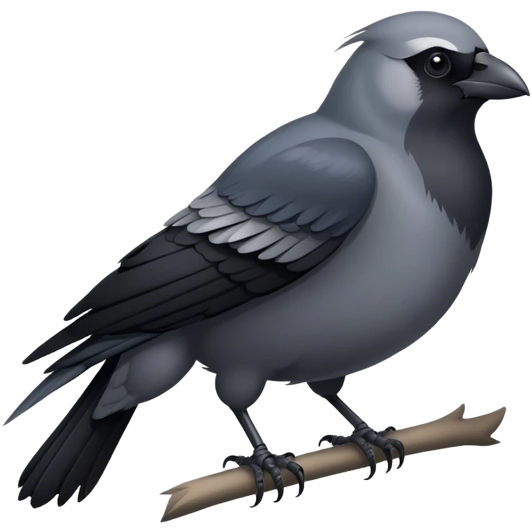 Realistic jackdaw emoji