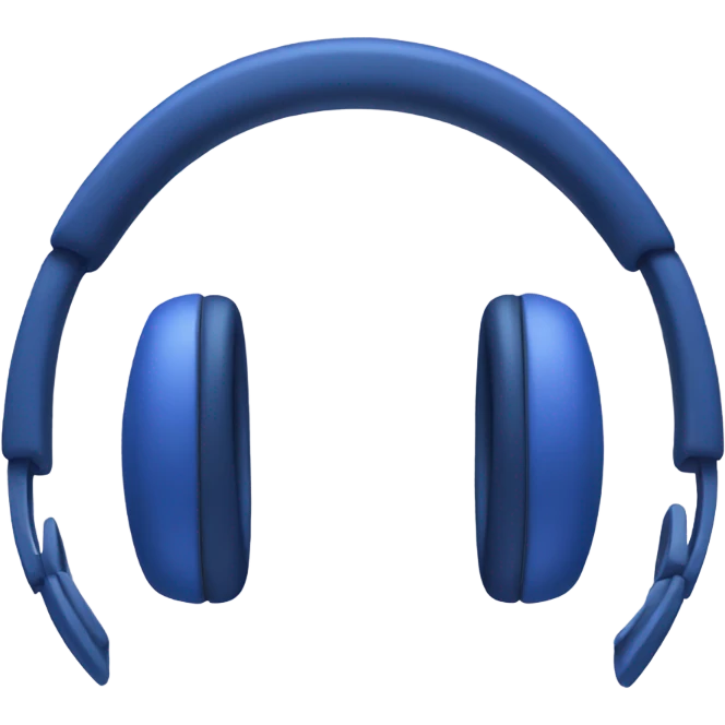 Dark blue apple headphones  emoji