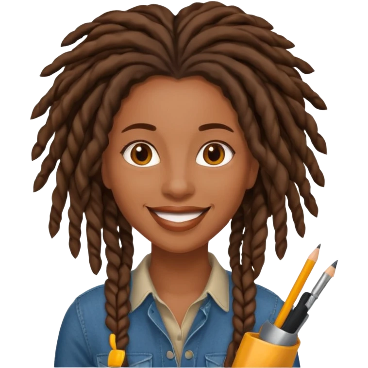 graphic designer with locs black woman emoji