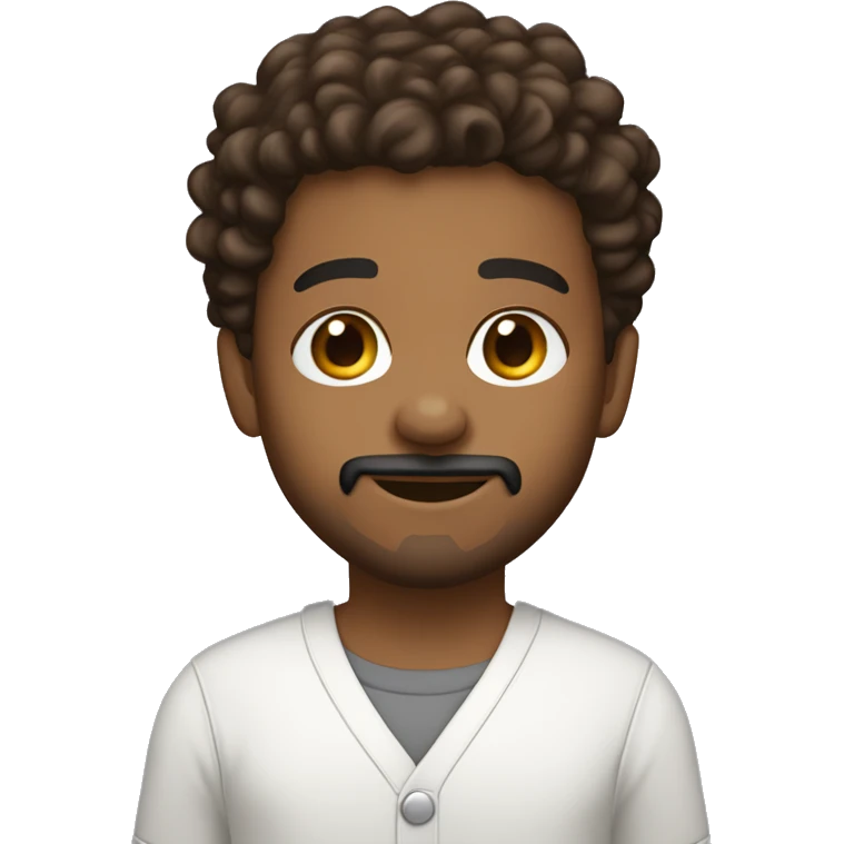 Monkidababy light brown skin dark brown curly short hair goatee emoji