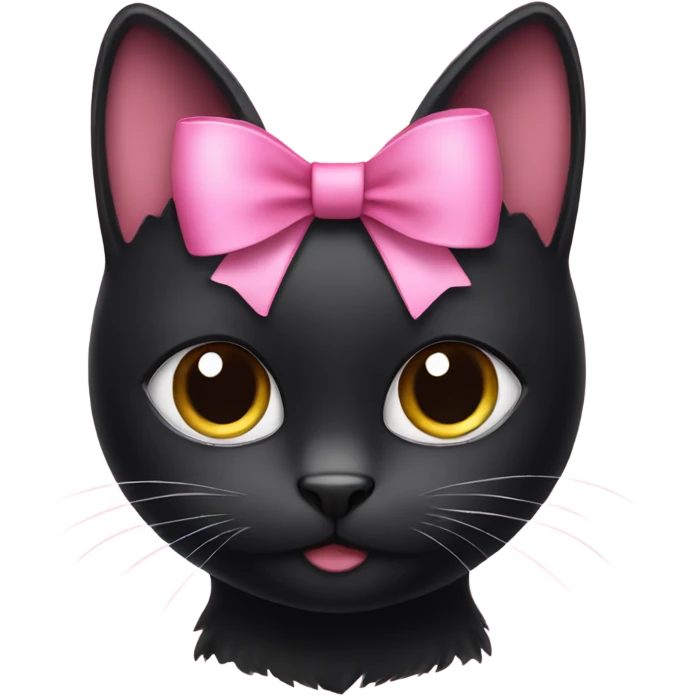 black cat with a pink bow emoji
