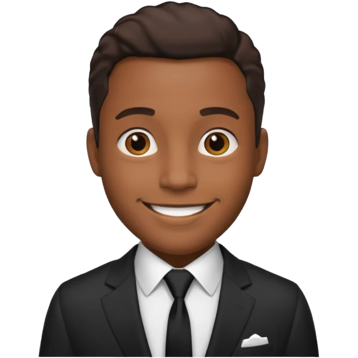 black man with suit emoji