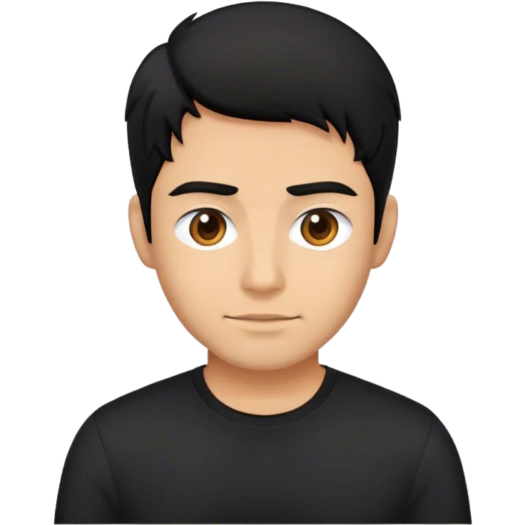 Black haired man wearing black shirt emoji