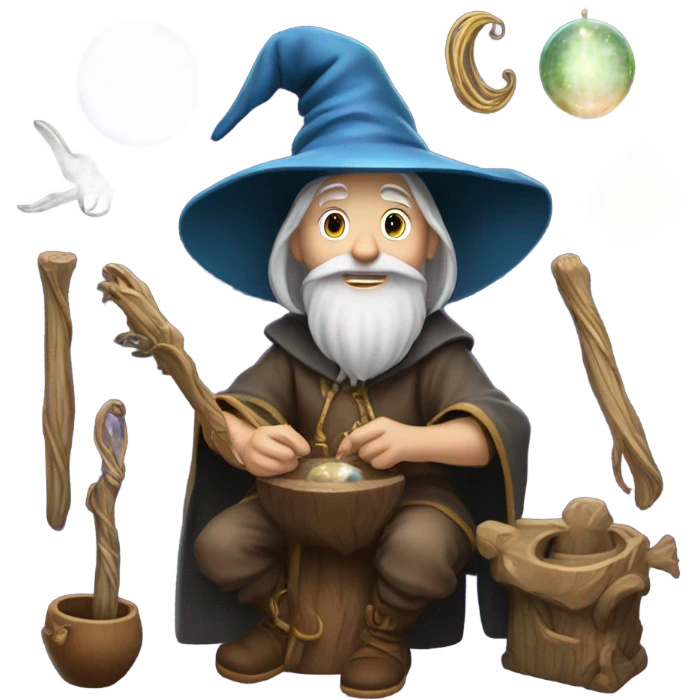 Wizard doing crafts emoji