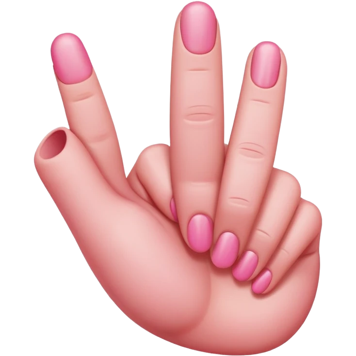 Pink middle finger emoji